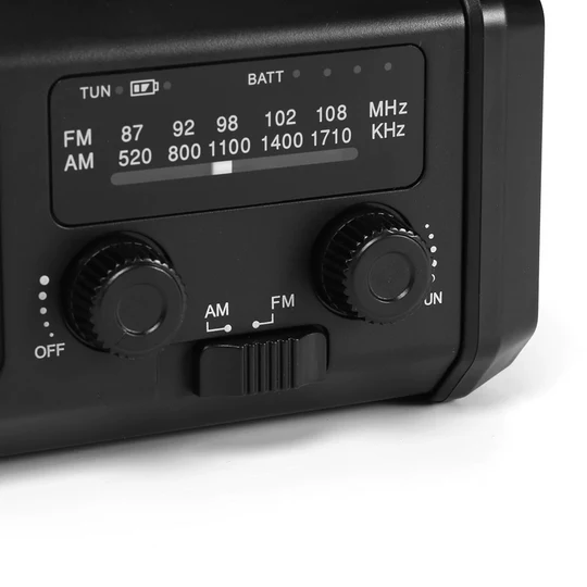 Nödradio 10 000 mAh – powerbank, ficklampa & vevgenerator