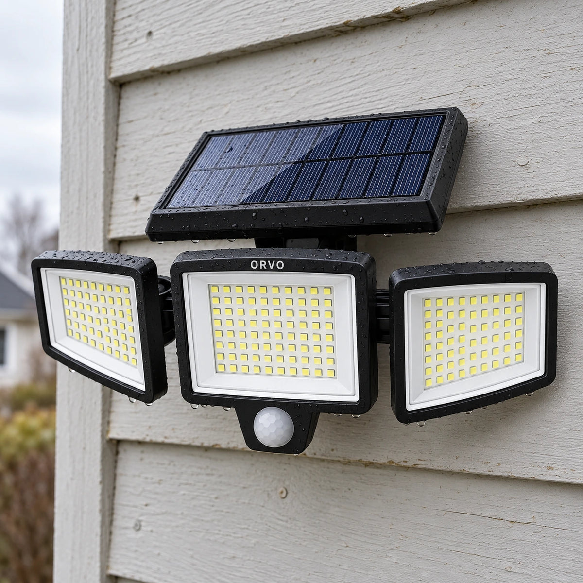 Close-up of the motion sensor beneath the light's centre head